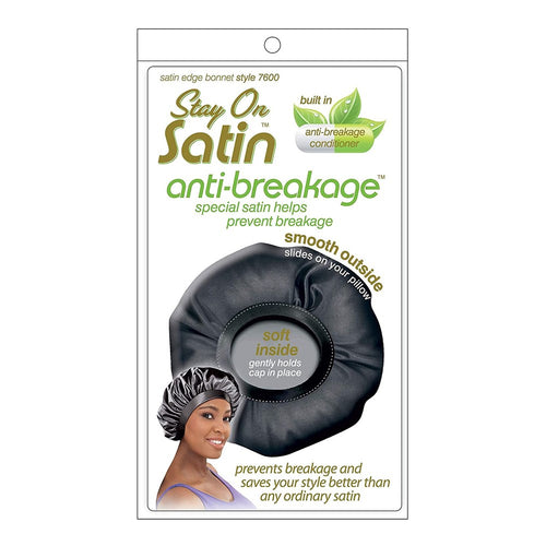 Anti Breakage Satin Edge Bonnet (Black)