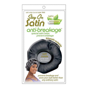 Anti Breakage Satin Edge Bonnet (Black)